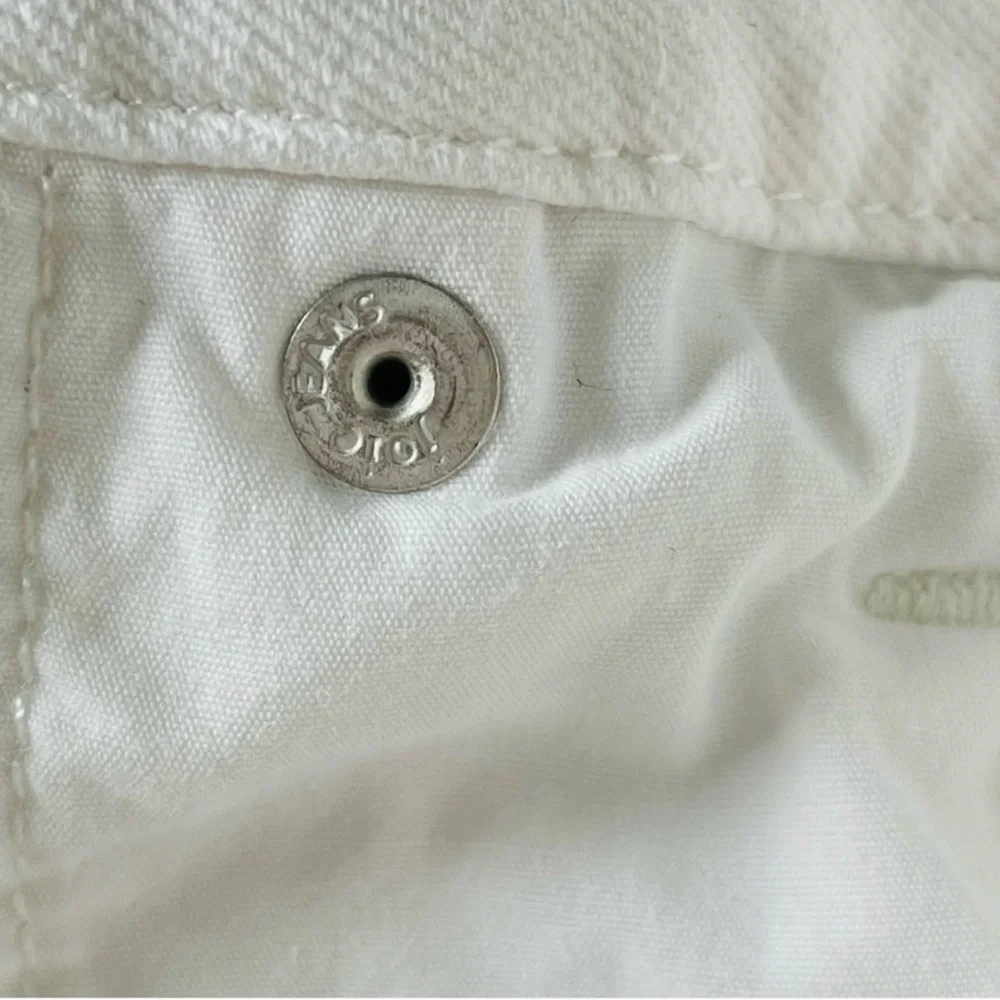 Joie Ultra High Waist Straight Leg Cropped Denim Jeans Button Fly White Size 32 - Picture 13 of 14